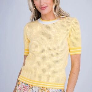 Lucy Paris Yellow Kanne Knit Top / Medium / Yellow